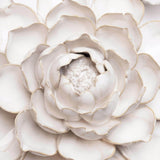 Ivory Empire Cabbage Flower Ceramic Wall Flower styled with coordinating ceramic flowers at Stone Hollow Farmstead