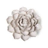 Ivory Empire Cabbage Flower Ceramic Wall Flower front view at Stone Hollow Farmstead