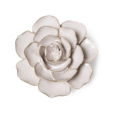 Ivory Amandine Ranunculus Ceramic Wall Flower front view at Stone Hollow Farmstead