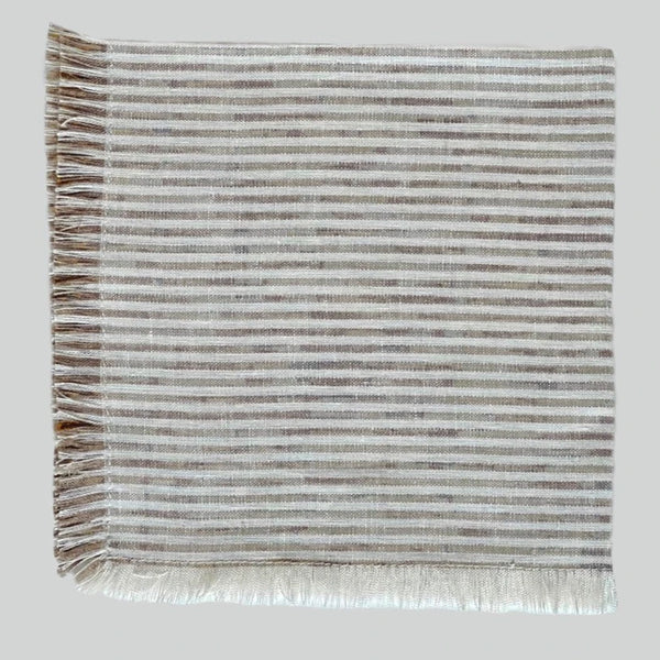 Linen Napkin | White + Natural Stripes