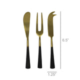 Deluxe Cheese Serving Set brass and matte black finish stone hollow farmstead hostess gift