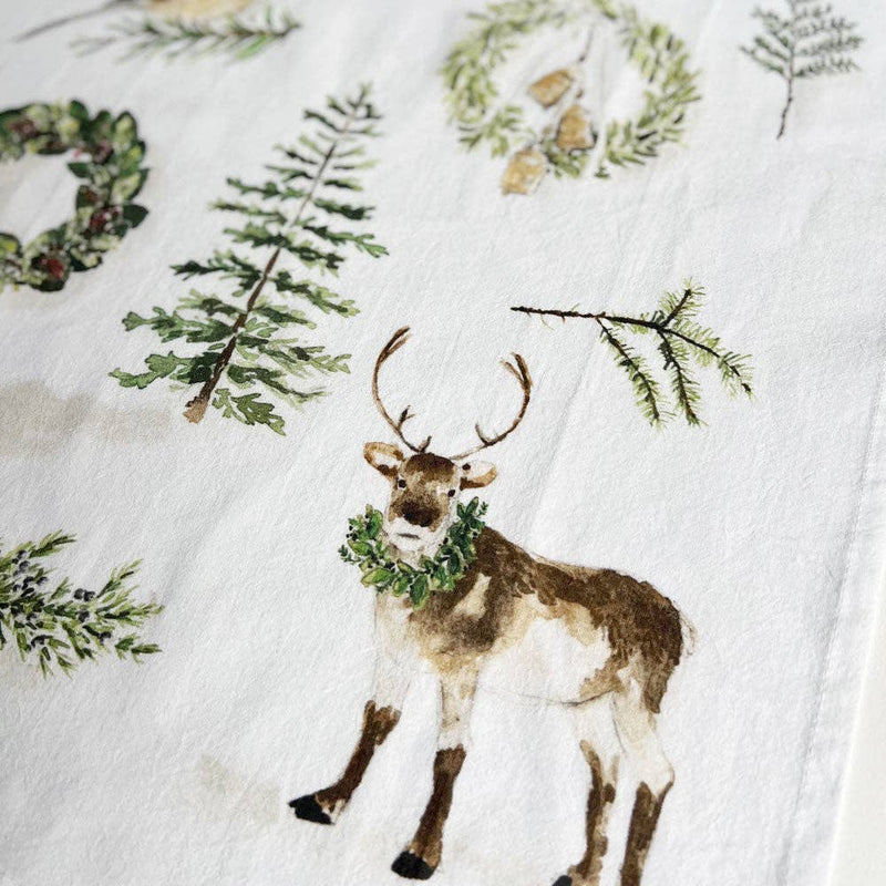 Evergreen Christmas Tea Towel - Stone Hollow Farmstead
