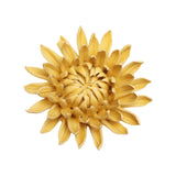 Buttercup Yellow Chrysanthemum Ceramic Wall Flower front view at Stone Hollow Farmstead