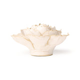Ivory English Rose Ceramic Wall Flower side view at Stone Hollow Farmstead