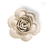 Ivory English Rose Ceramic Wall Flower front view at Stone Hollow Farmstead