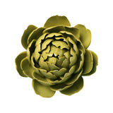 Chartreuse Queen Protea Ceramic Wall Flower front view at Stone Hollow Farmstead