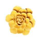 Burnt Yellow Begonia Ceramic Wall Flower front view at Stone Hollow Farmstead