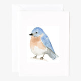 Emily Lex watercolor bluebird notecard, single card with envelope