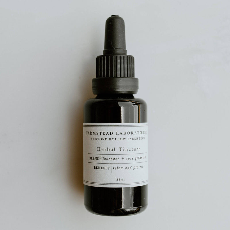 Lavender + Rose Geranium Tincture | Relax + Protect - Stone Hollow Farmstead