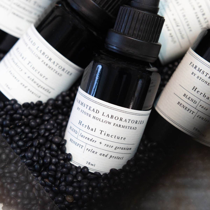 Lavender + Rose Geranium Tincture | Relax + Protect - Stone Hollow Farmstead