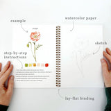 Flowers watercolor workbook Stone Hollow Farmstead Emily Lex