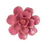 Blush Pink Tahitian Gardenia Ceramic Wall Flower front view at Stone Hollow Farmstead