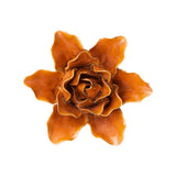 Burnt Orange Stargazer Lily Ceramic Wall Flower front view at Stone Hollow Farmstead
