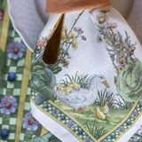 ITALIAN BUNNY GARDEN CREAM LINEN NAPKIN SET stone hollow farmstead Tessitura Toscana Telerie