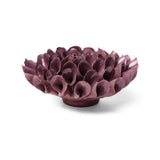 Violet Blue Cornel Dahlia Ceramic Wall Flower side view at Stone Hollow Farmstead