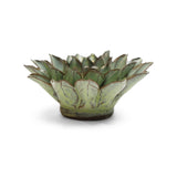 Pear Green Calico Aster Ceramic Wall Flower side view at Stone Hollow Farmstead