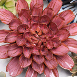 Blush Pink Star Dahlia Ceramic Wall Flower styled with coordinating ceramic flowers at Stone Hollow Farmstead