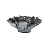 Blue Brown Hawthorn Ceramic Wall Flower side view at Stone Hollow Farmstead