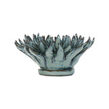 Black Blue Quill Mum Ceramic Wall Flower side view at Stone Hollow Farmstead
