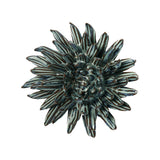 Black Blue Quill Mum Ceramic Wall Flower front view at Stone Hollow Farmstead