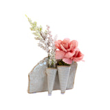 Lotus Ceramic Bud Vase White 2 Tube at Stone Hollow Farmstead