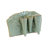 Lotus Ceramic Bud Vase Green 3 Tube alternate view at Stone Hollow Farmstead