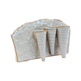 Lotus Ceramic Bud Vase White 3 Tube alternate view at Stone Hollow Farmstead