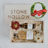 Movie Night Trio Popcorn Gift Box with heirloom popcorn, infused oil, and herb finishing salt in a wooden gift box. Oprah's Favorite Things featured 2022