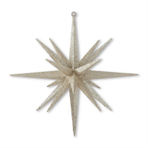 multi-point champagne glittered star ornament 11 inch