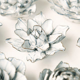 Blue White Columbine Ceramic Wall Flower styled with coordinating ceramic flowers at Stone Hollow Farmstead