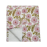 Botanical Print Cotton Throw, Stone Hollow Farmstead