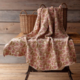 Botanical Print Cotton Throw, Clematis, Stone Hollow Farmstead
