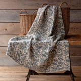 Botanical Print Cotton Throw, Cornflower, Stone Hollow Farmstead