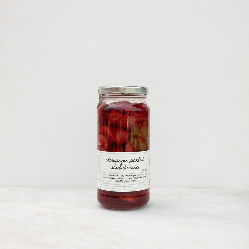 Champagne Pickled Strawberries - Stone Hollow Farmstead