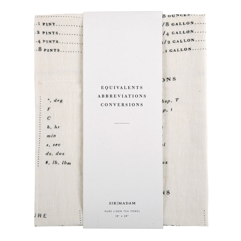 Linen Tea Towel | Measures + Conversions - Stone Hollow Farmstead