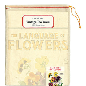 Natural Cotton Tea Towel | Language Of Flowers
