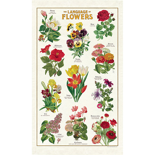 Natural Cotton Tea Towel | Language Of Flowers