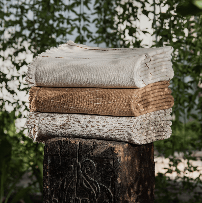 Raw Cotton Blankets - Stone Hollow Farmstead