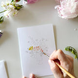 Bouquets Watercolor Paintable Notecard Set Stone Hollow Farmstead