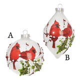 Iced Cardinal Ornament - Stone Hollow Farmstead