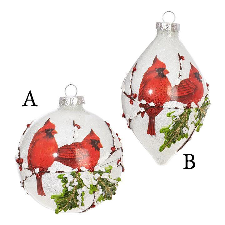 Iced Cardinal Ornament - Stone Hollow Farmstead